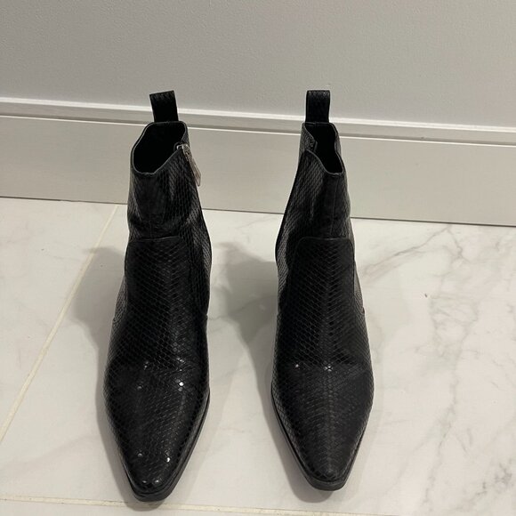 Zara Textured Heeled Ankle Boots Size US 9 - Picture 2 of 8